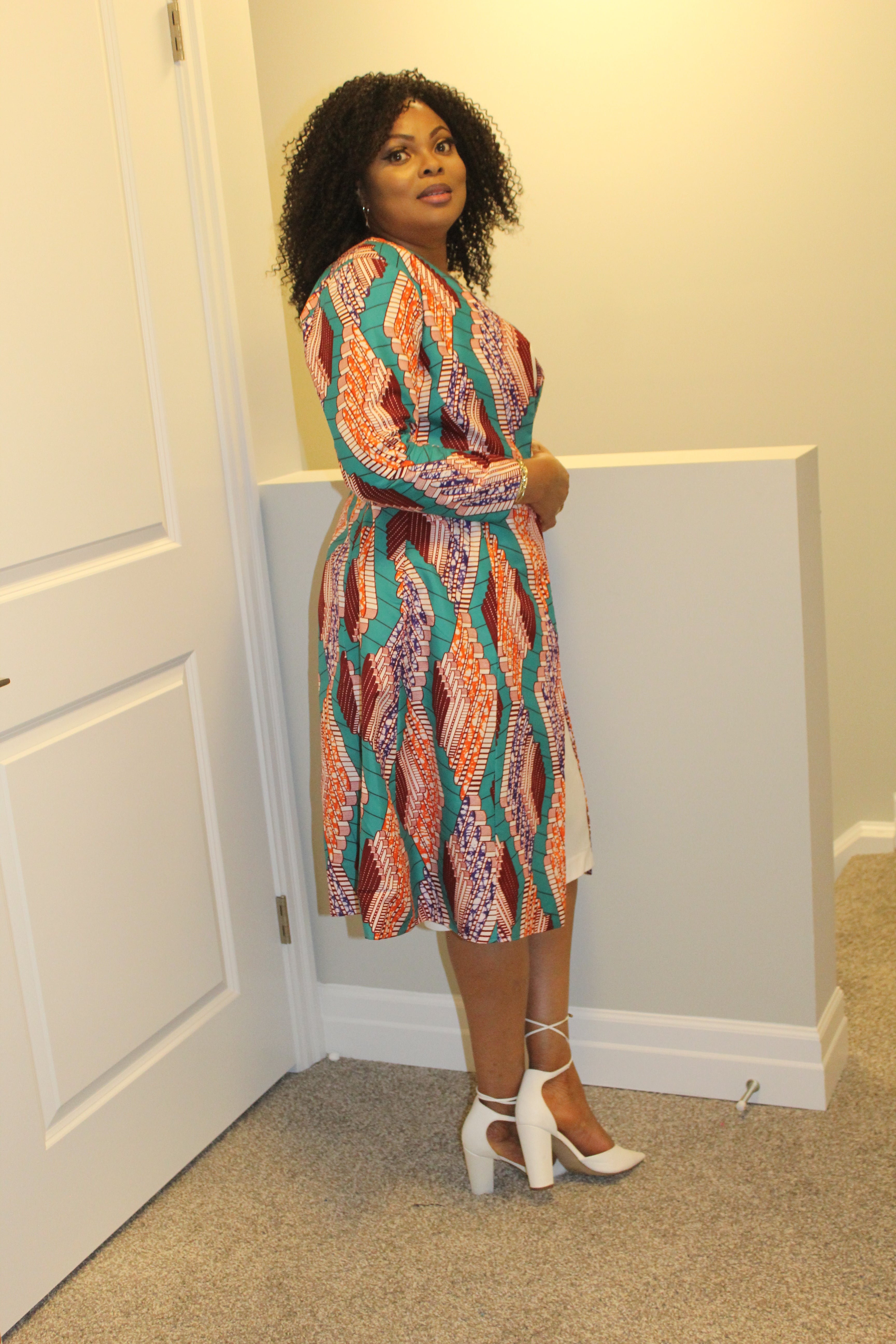 Elegant African Print Knee Length Jacket.