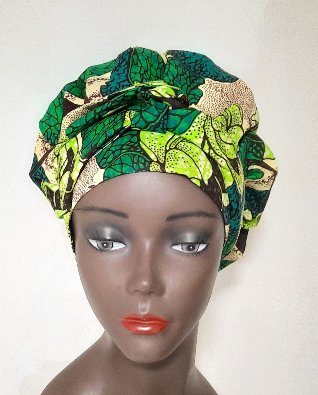 African Print Pre-Tied Satin Lined Head Wrap.