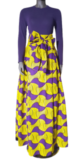 Load image into Gallery viewer, Stylish African Print High Waist Band Skirt-Kiss Splint with Belt.
