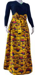 Load image into Gallery viewer, Stylish African Print High Waist Band Skirt--Kiss Splint with Belt.
